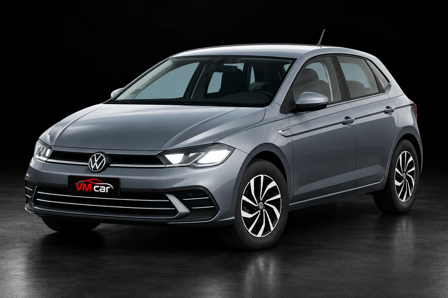 Volkswagen Polo Highline, imagem ilustrativa com placa VM Car